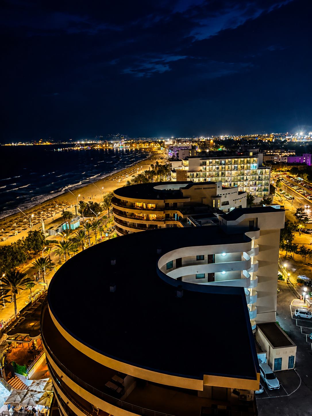 Beach view by night